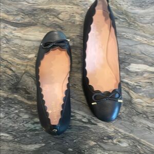 Kate Spade Black Flats with Bow Accent